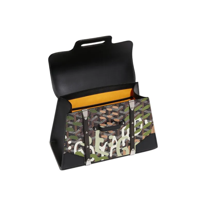 GOYARD Saigon Canvas With Leather Shoulder Bag Crossbody Bag Handbag Mini Women's Black/Green-3