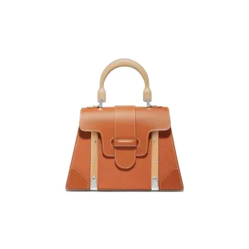 GOYARD Saigon Crumbsie Leather With Decise Bullhide Shoulder Bag Crossbody Bag Handbag Small Size Unisex Brown