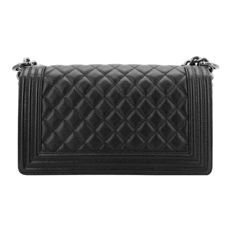 CHANEL LEBOY Calfskin Shoulder Bag Crossbody Bag Medium Size Women's Black-2