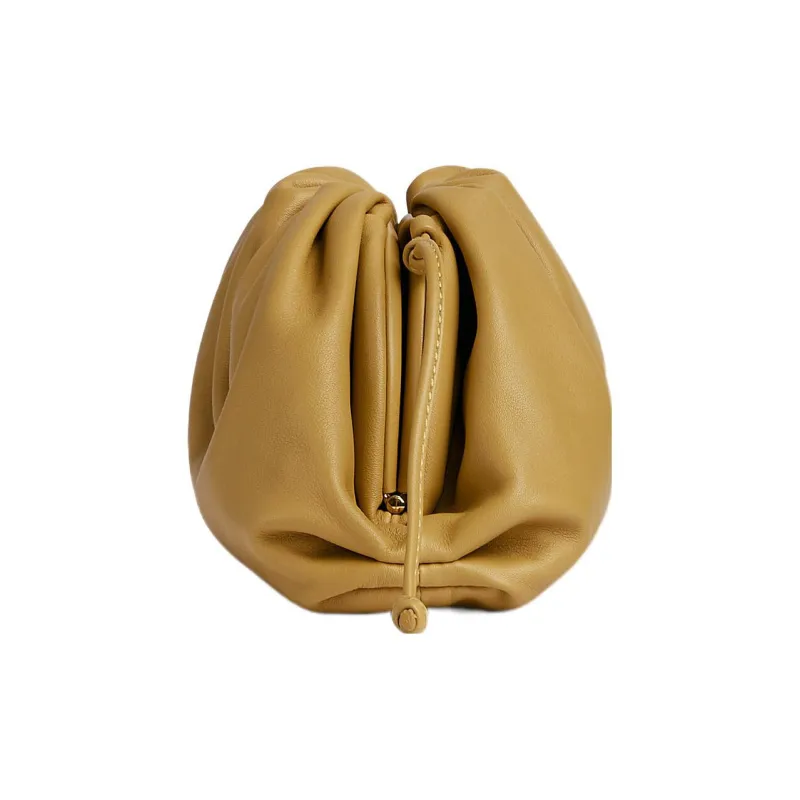 Bottega Veneta POUCH Cloud Bag Cow Leather Clutch Mini Women's Cream Hard Candy Color-1