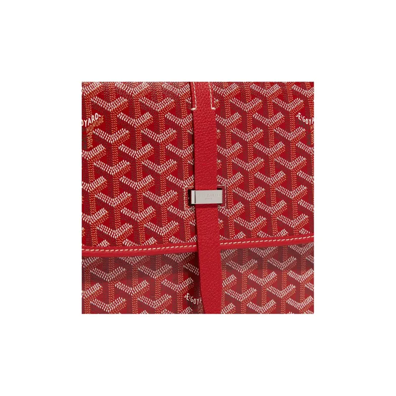 GOYARD Belvédère Canvas With Leather Crossbody Bags Shoulder Bags Unisex Red-4