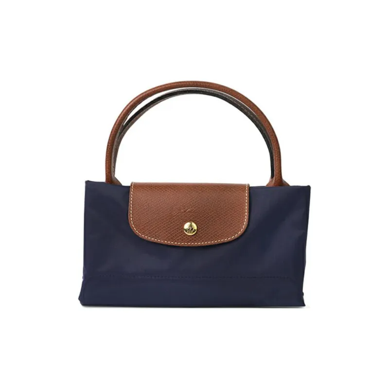 LONGCHAMP Le Pliage Recycled Polyamide Canvas With Cow Leather Dumpling Bag Handbag Medium Size Women's Sea Blue-5