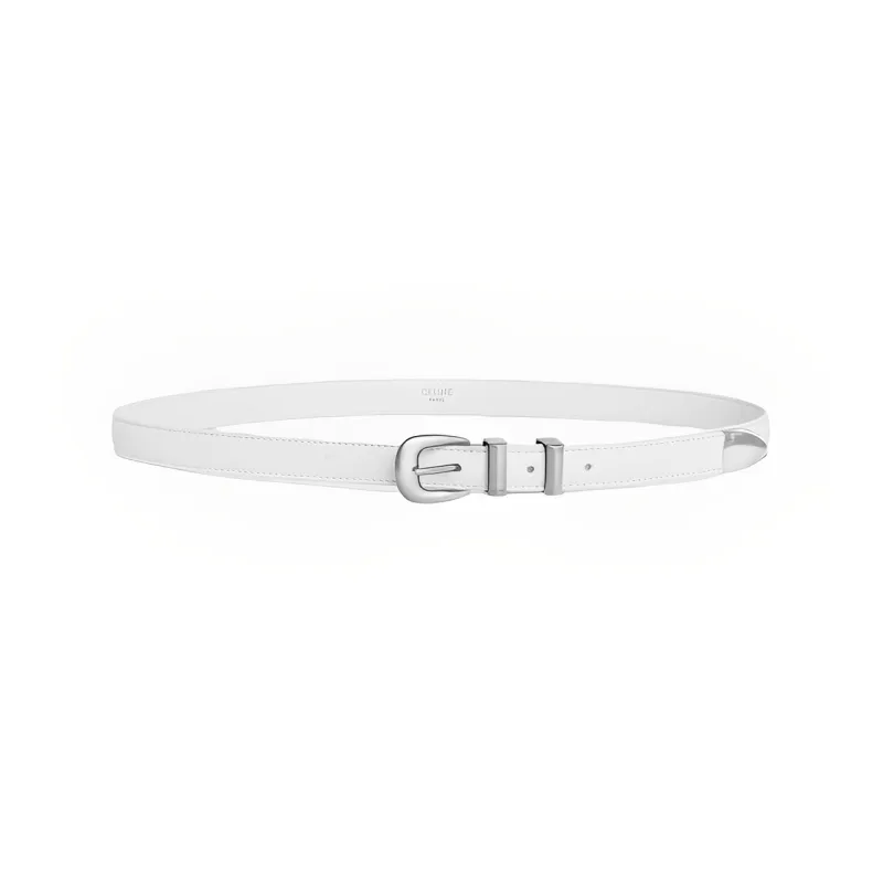 CELINE Leather Belts Women's White-1