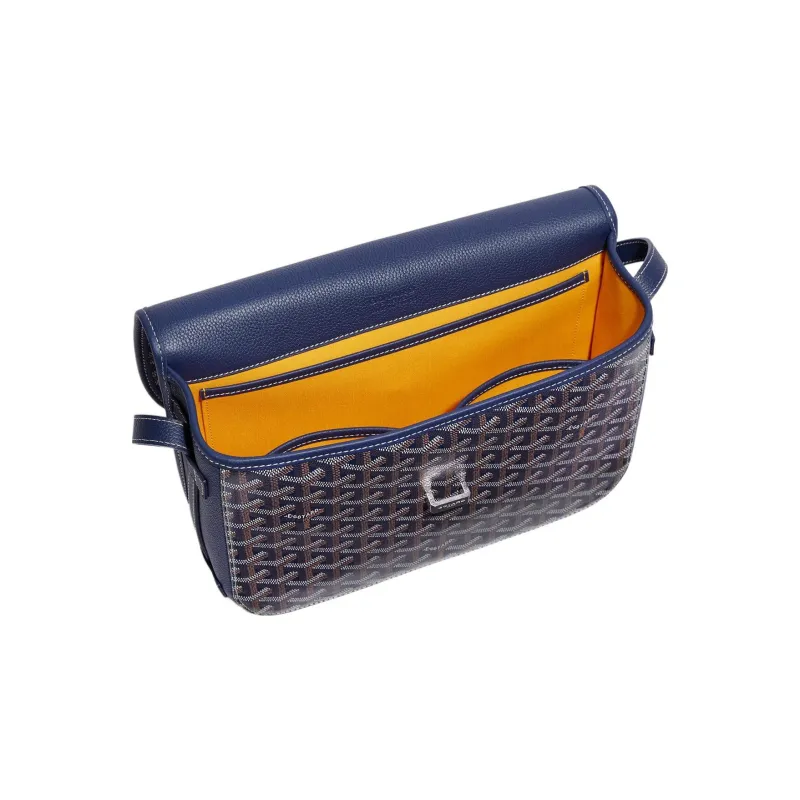 GOYARD Belvédère Canvas With Leather Crossbody Bags Shoulder Bags Unisex Marine Blue-3
