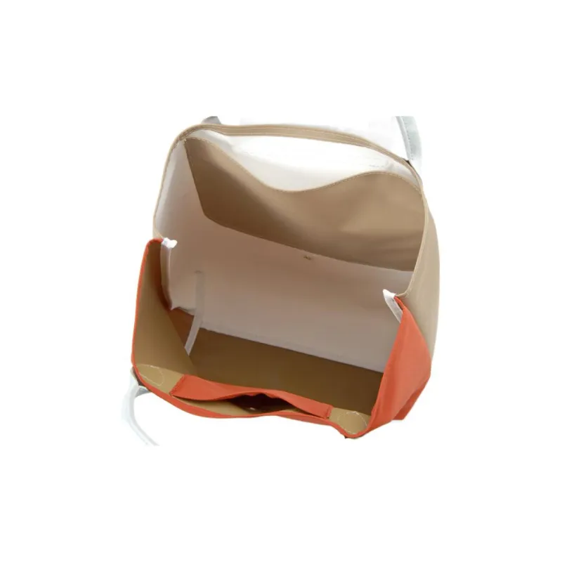LONGCHAMP Le Pliage Canvas With Leather Trim Tote Bag Shopping Bag Handbag Women's Orange-2