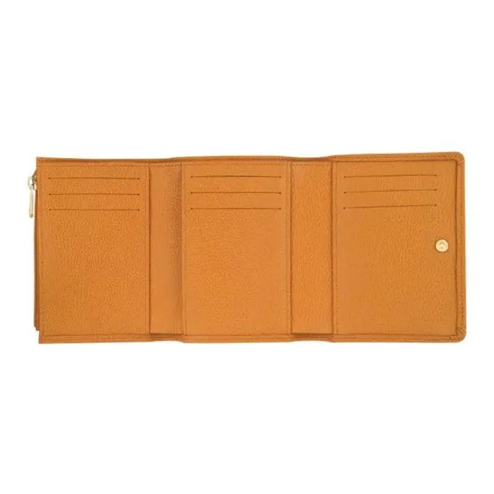 LONGCHAMP Le Foulonné Cow Leather Card Holder Wallet Men's Orange-1