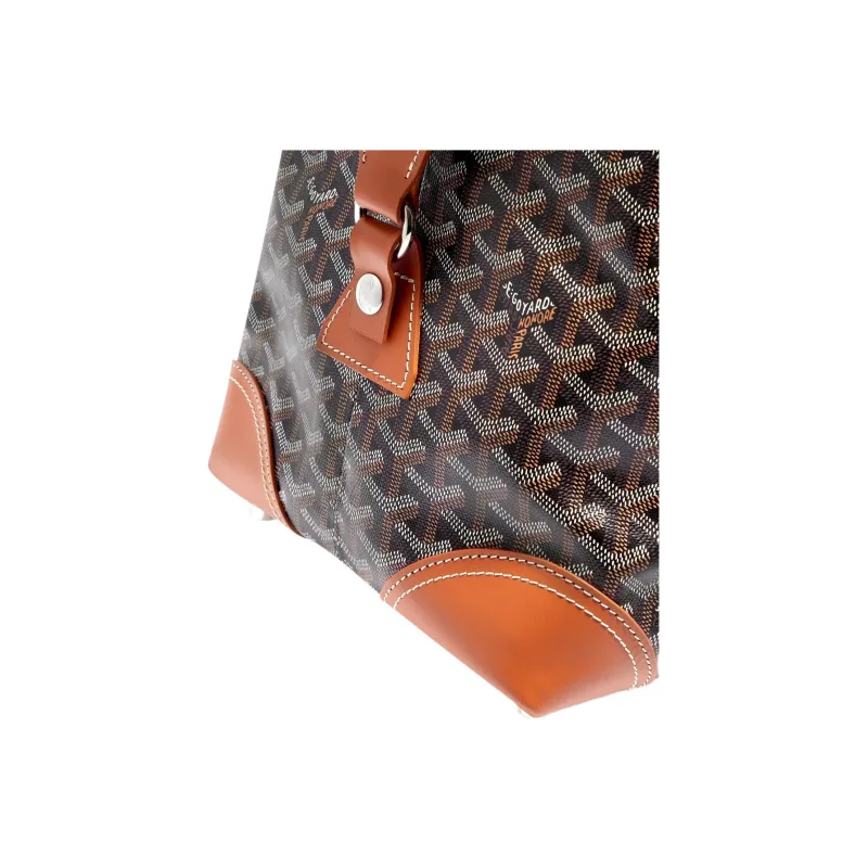 GOYARD Bowling Canvas With Leather Shoulder Bag, Crossbody Bag, Handbag, Travel Bag Unisex Brown-2