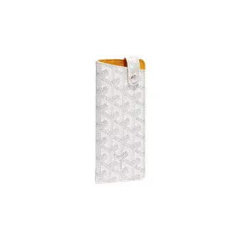 GOYARD Montmartre Canvas With Suede Calfskin Eyeglass Pouch Small Size Unisex White