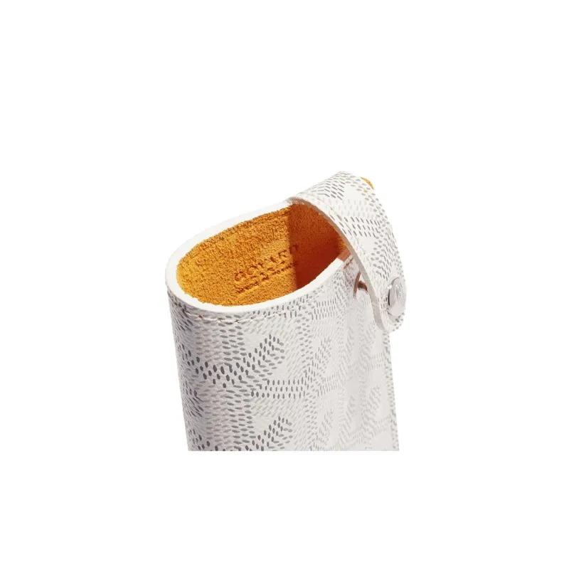 GOYARD Montmartre Canvas With Suede Calfskin Eyeglass Pouch Small Size Unisex White-1