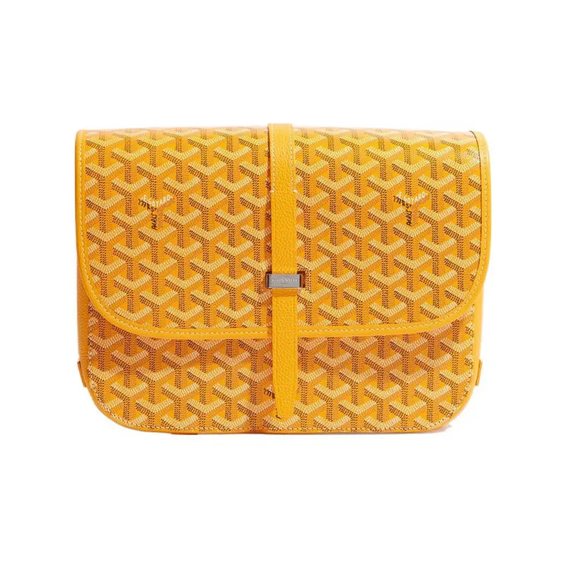 GOYARD Belvédère Canvas With Leather Crossbody Bags Shoulder Bags Unisex Yellow-1