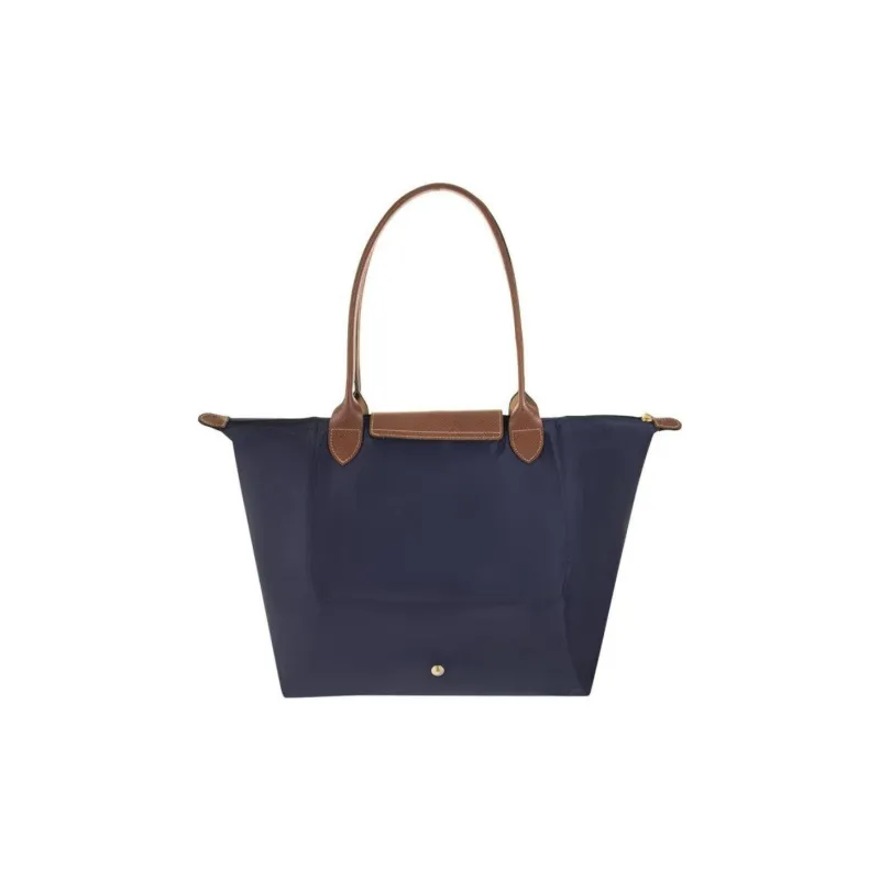 LONGCHAMP Le Pliage Canvas With Leather Canvas Bag Dumpling Bag Handbag Shoulder Bag Large Size Women's Navy-2