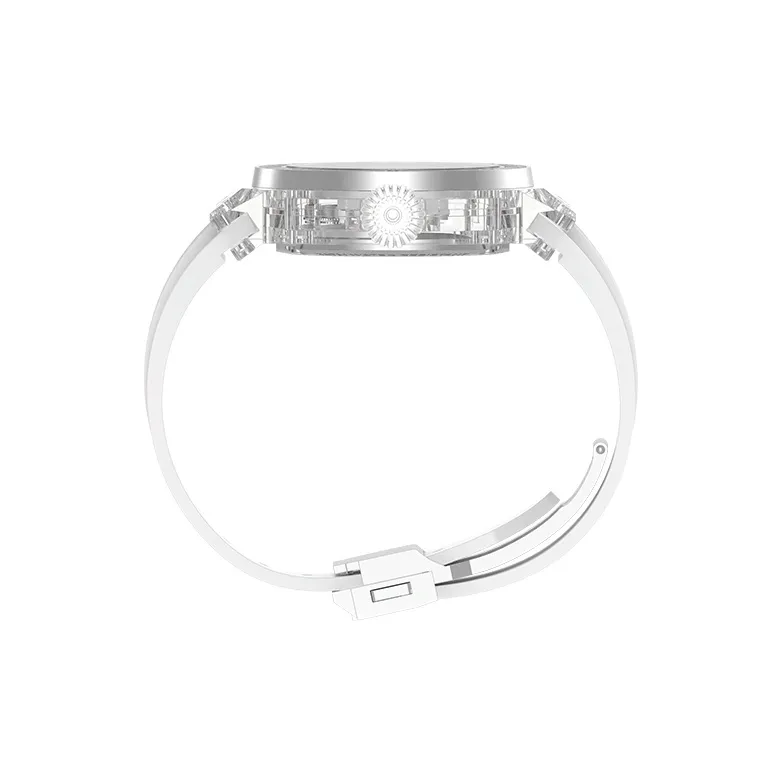 TIELBO Crystal Collection Mechanical Movement Watch Unisex White Dial T711-1-1-4