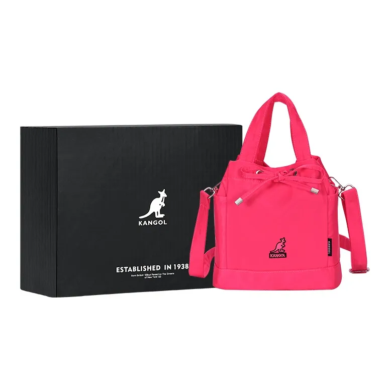 KANGOL Fabric Bucket Bag Cylinder Bag Crossbody Bag Handbag Medium Size Unisex Multicolor-15