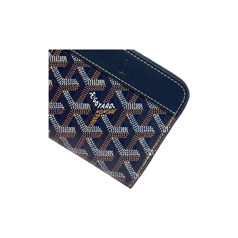 GOYARD MATIGNON Canvas With Leather Wallet Small Size Unisex Marine Blue-2