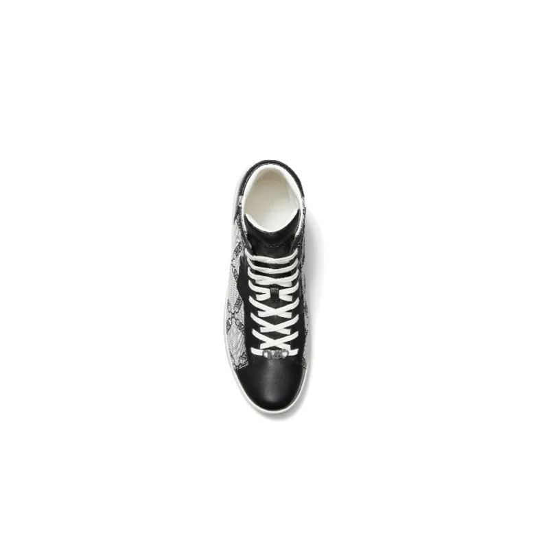 MICHAEL KORS Keating High Top Stylish Skateboarding Shoes Men's Beige Black-2