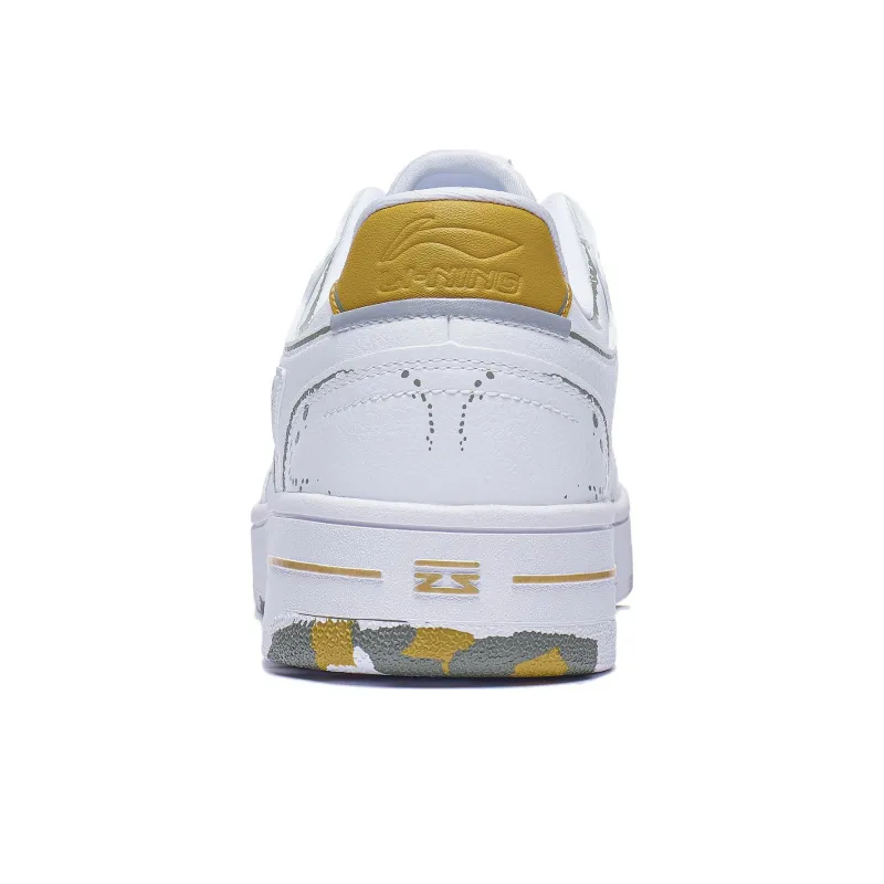 LiNing Tianji Anti Slip Wear Resistant Low Top Skateboard Shoes Men's White Gold-4