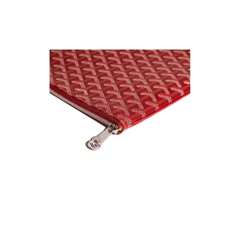 GOYARD SENAT Canvas With Leather Wallet Toiletry Bag Clutch Unisex Red-2