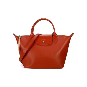 LONGCHAMP Le Pliage City Coated Canvas With Leather Handbag Shoulder Bag Crossbody Bag Regular Women's Orange Red