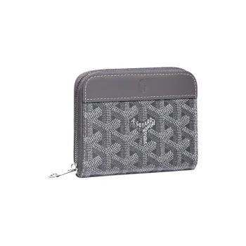 GOYARD MATIGNON Canvas With Leather Wallet Small Size Unisex Gray