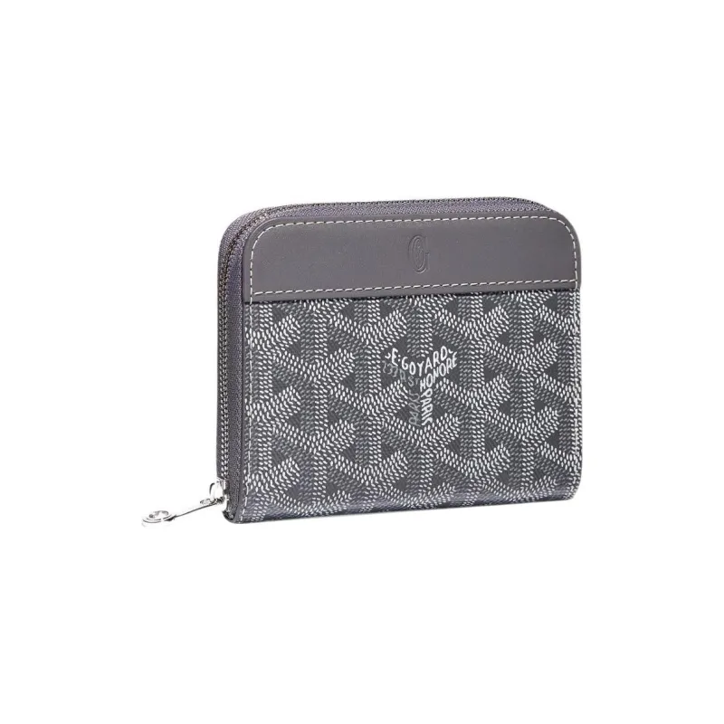 GOYARD MATIGNON Canvas With Leather Wallet Small Size Unisex Gray-0