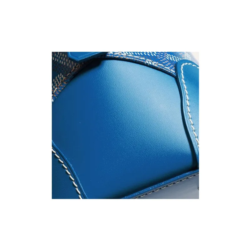 GOYARD Vendôme Canvas With Leather Shoulder Bag Crossbody Bag Handbags Small Size Unisex Blue-4