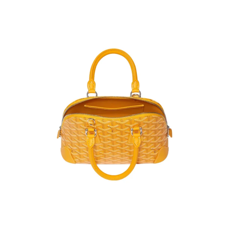 GOYARD Vendôme Canvas With Calfskin Dome Bag Handbag, Shoulder Bag Mini Women's Yellow-2
