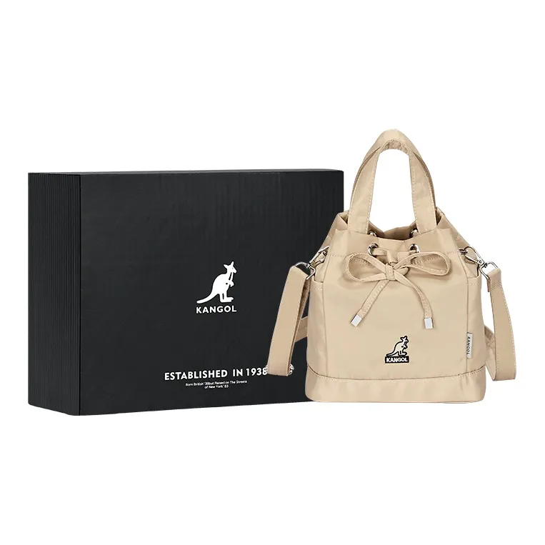 KANGOL Fabric Bucket Bag Cylinder Bag Crossbody Bag Handbag Medium Size Unisex Multicolor-3