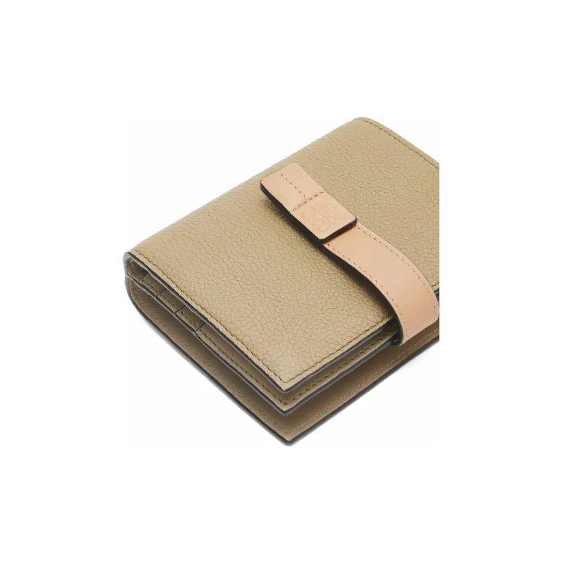 LOEWE Grained Calfskin Wallet Women's Daylily Green/Gray Beige-4