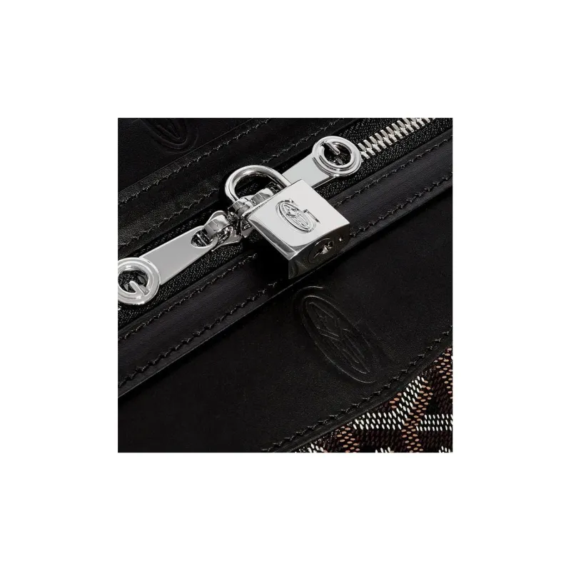 GOYARD Bowling Canvas With Leather Shoulder Bag Crossbody Bag Handbag Travel Bag Unisex Black-3