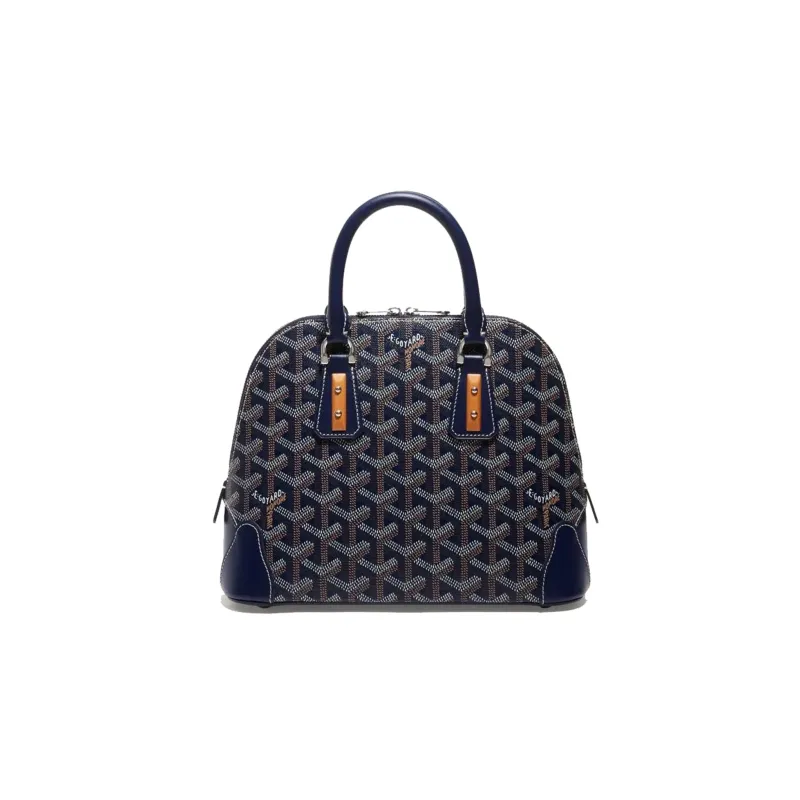 GOYARD Vendôme Canvas With Calfskin Dome Bag Handbag, Shoulder Bag Mini Women's Marine Blue-0