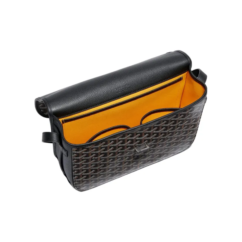 GOYARD Belvédère Canvas With Leather Crossbody Bag, Shoulder Bag Unisex Black-2