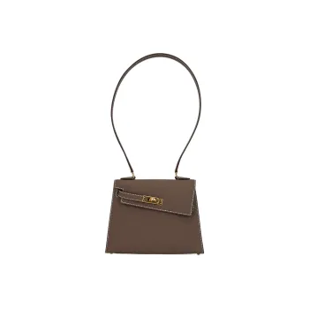 HERMES Kelly Epsom Leather Kelly Bag, Portable Crossbody Bag, Shoulder Bag Women's 18 Etoupe Elephant Gray