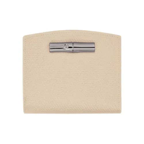 LONGCHAMP Roseau Cow Leather Wallet Women's Beige