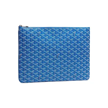 GOYARD SENAT Canvas With Leather Wallet Toiletry Bag Clutch Medium Size Unisex Blue