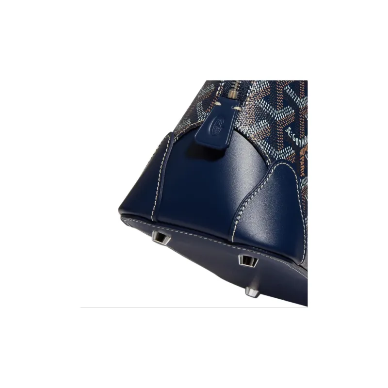 GOYARD Vendôme Canvas With Calfskin Dome Bag Handbag, Shoulder Bag Mini Women's Marine Blue-3