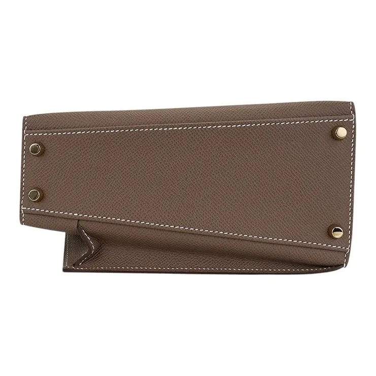 HERMES Kelly Epsom Leather Kelly Bag, Portable Crossbody Bag, Shoulder Bag Women's 18 Etoupe Elephant Gray-12