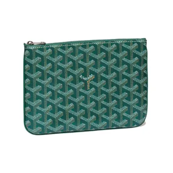 GOYARD SENAT Canvas With Leather Toiletry Bags Storage Bags Clutches Small Size Unisex Green