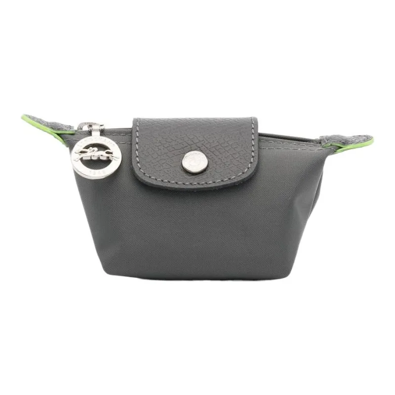 LONGCHAMP Le Pliage Green Canvas With Leather Trim Dumpling Bag Canvas Bag Coin Purse Women's Gray-0