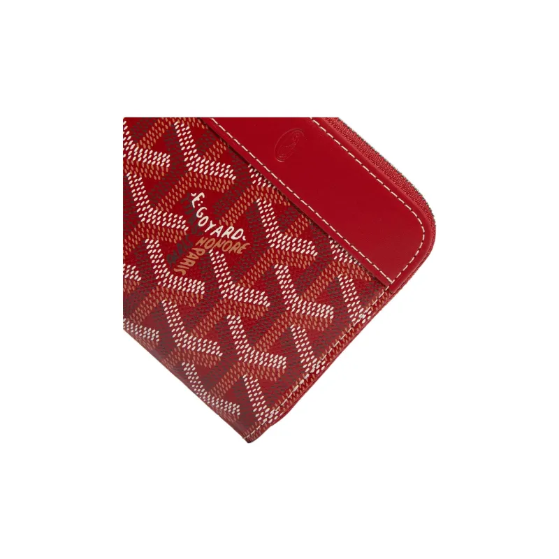 GOYARD MATIGNON Canvas With Leather Wallet Small Size Unisex Red-2