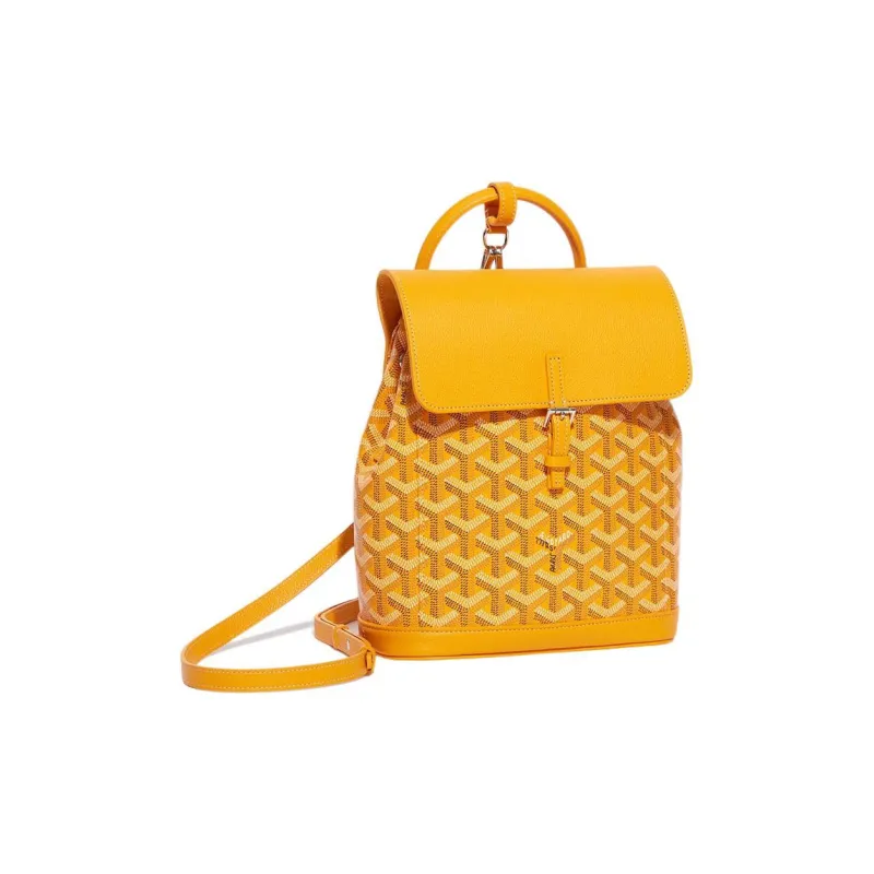 GOYARD Alpin Canvas With Leather Backpack Mini Unisex Yellow-1