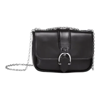 LONGCHAMP Cow Leather Handbag Shoulder Bag Crossbody Bag Regular Women's Black