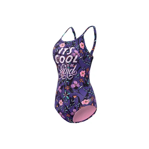 ZOKE One-Piece Swimsuits Women's Orchid Purple Pink Flowers