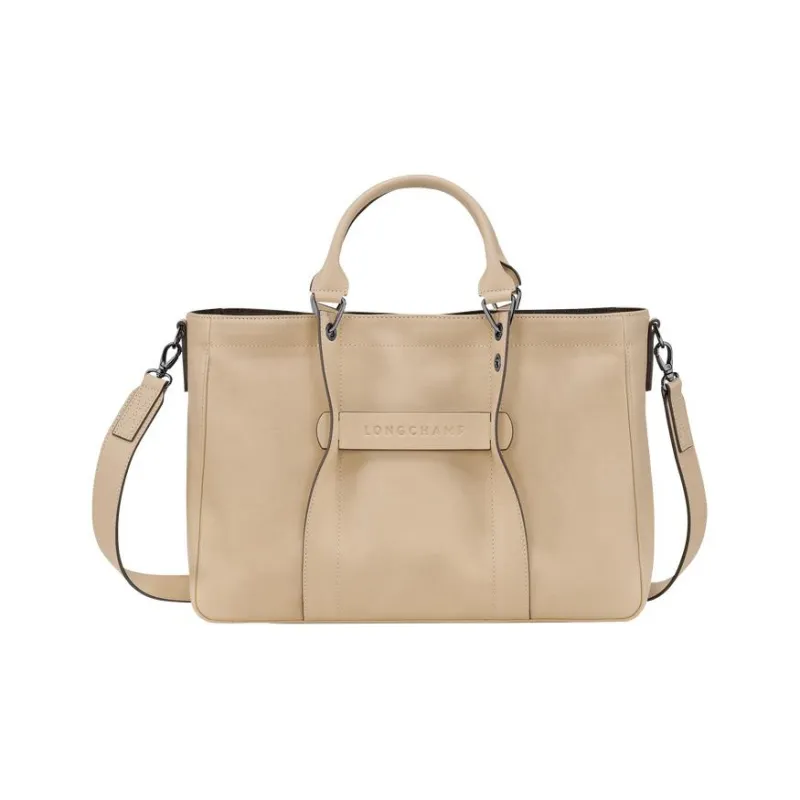 LONGCHAMP 3D Calfskin With Sheepskin Trim Shoulder Bag Crossbody Bag Handbag Medium Size Women's Beige-0