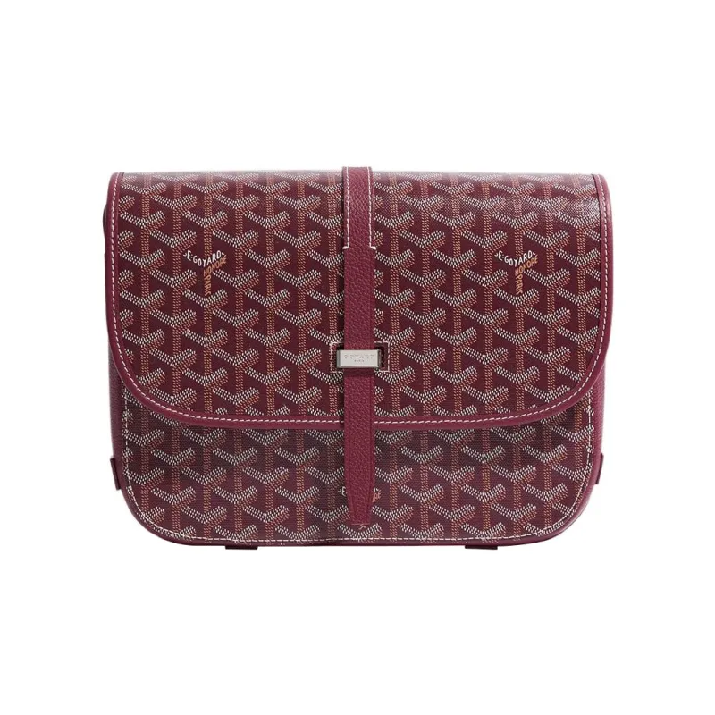 GOYARD Belvédère Canvas With Leather Crossbody Bags Shoulder Bags Unisex Burgundy-1