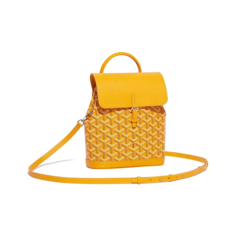 GOYARD Alpin Canvas With Leather Backpack Mini Unisex Yellow-2