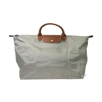 LONGCHAMP Le Pliage Canvas Portable One Shoulder Travel Bag Large Size Women's Gray