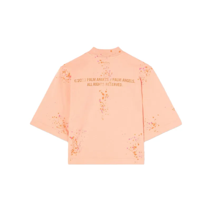 PALM ANGELS Pxp Palm Tree print Cropped T shirt-1