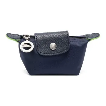 LONGCHAMP Le Pliage Green Canvas With Leather Trim Dumpling Bag Canvas Bag Coin Purse Women's Blue
