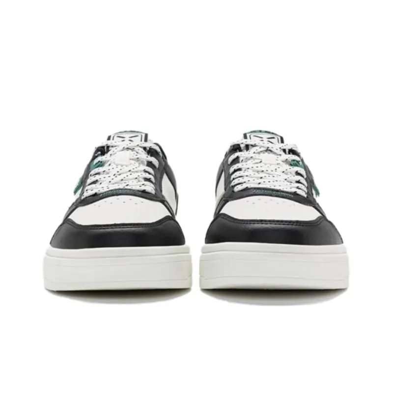 XTEP Innovation Anti Slip Wear Resistant Low Top Skateboard Shoes Men's Black White Green-2