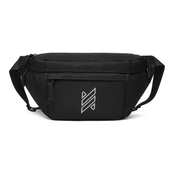 NOMK Oxford Workwear Bag, Sling Bag, Messenger Bag, Backpack, Shoulder Bag, Crossbody Bag Large Size Unisex Black